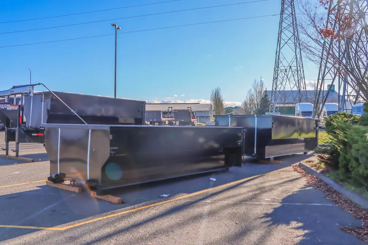 Roll-off dumpster ready for waste disposal at job site for Concrete Dumpster Rental in Williamsport